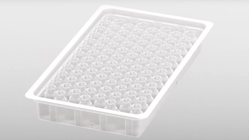 Ready-to-fill molded glass vials from Bormioli and Stevenato. Photo as seen on Bormioli Linkedin video.