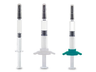 The Gx RTF Clear polymer needle syringe is available in the syringe size 1.0 ml and 2.25 ml