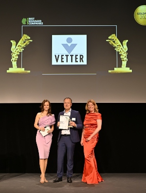Gold status for Vetter: named best managed company for the fourth time