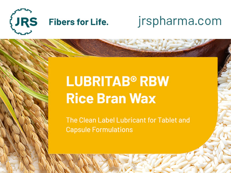 Introducing LUBRITAB RBW (Rice Bran Wax)