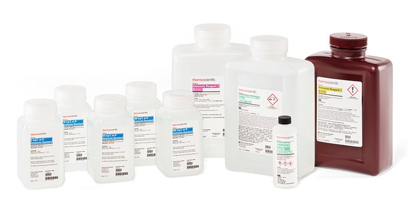 Ammonia standard and reagent bottles for the Thermo Scientific Orion 8000 Series Analyzer Platform