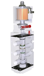 Servo-assisted pneumatic valves, such as the Type 6519, can be installed individually or in manifolds and can be used to control double or single acting actuators are available in EEx m and EEx i versions