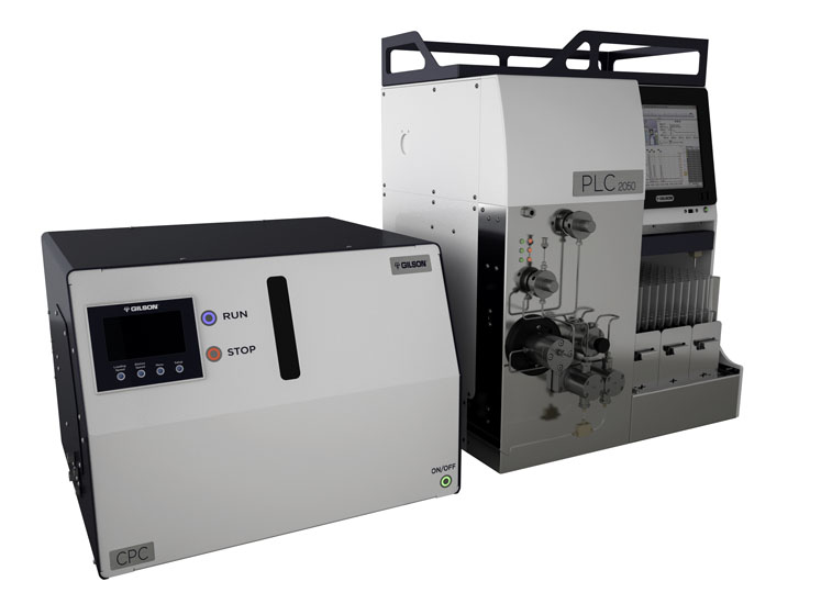 Figure 2: Gilson’s CPC 250 with its PLC 2250 Purification System, an analytical HPLC platform