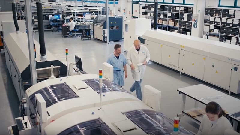 Image as seen on ASEM company video showing the electronic board assembly department