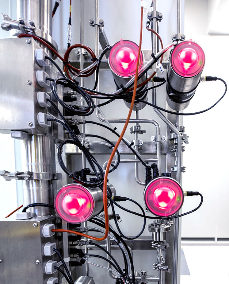 Coloured LED valve status lights were custom designed to match SCADA colour coding