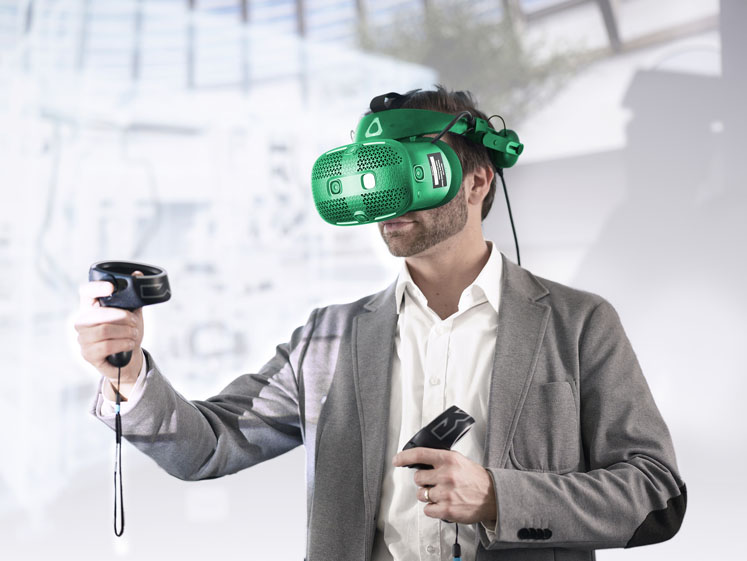 Operators can practice part changeovers with the VR training application from Syntegon Technology