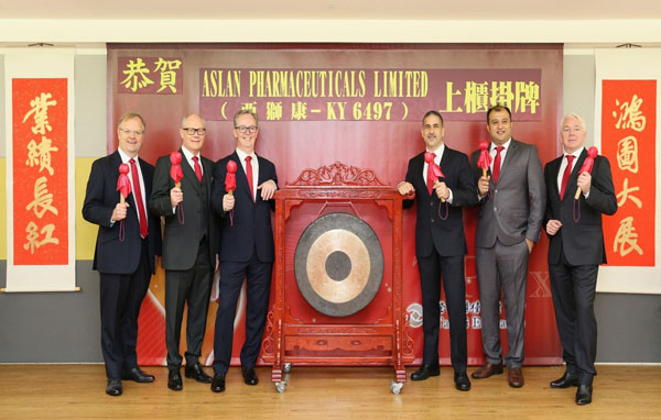 ASLAN Pharmaceuticals commences first day of trading on Taipei Exchange