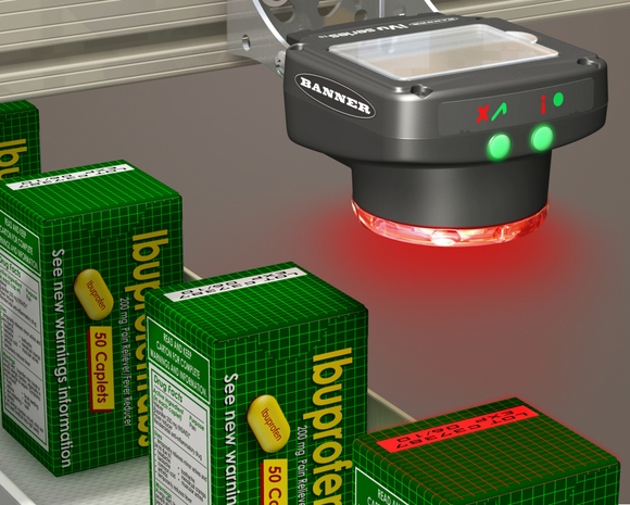 Banner image sensor features built-in touch screen controls