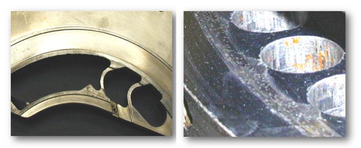 Image 4: Damaged feed frame and die table
