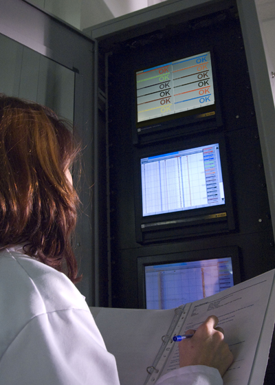 The cabinets are continually monitored by the CFR 21 Part 11 compliant data acquisition system
