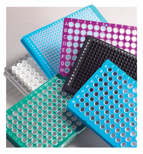 Coloured 96-well skirted PCR plates