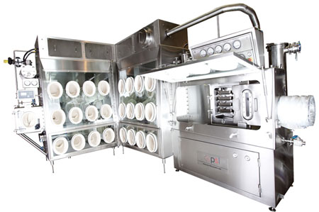 Clinical trial isolator and contained CakeStand tray dryer