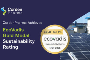 CordenPharma achieves EcoVadis gold medal for group-wide sustainability performance
