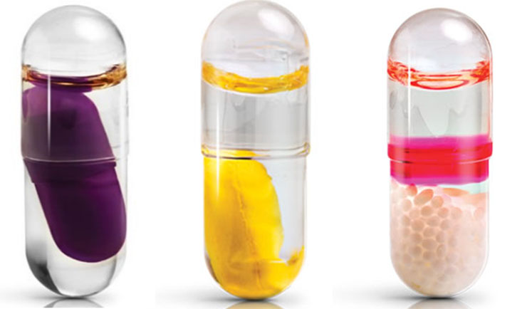 Figure 3: Solid/liquid combinations in a single hard capsule
