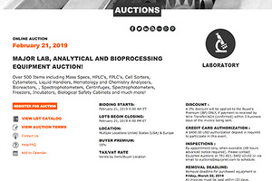 EquipNet lab, analytical and bioprocessing equipment online auction