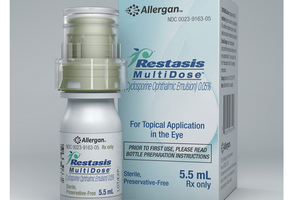FDA-approved multidose delivery system for prescription eye treatments