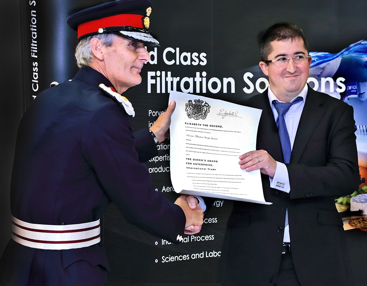 Filtration specialist Porvair enjoys royal recognition of its exports
