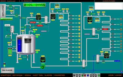 Fig. 4: View of the control panel screen for the automated WFI system. If one of the servers stops, the system switches automatically to the other and an alarm will show up on the supervision system