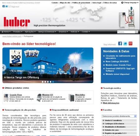Huber now has a Portuguese website