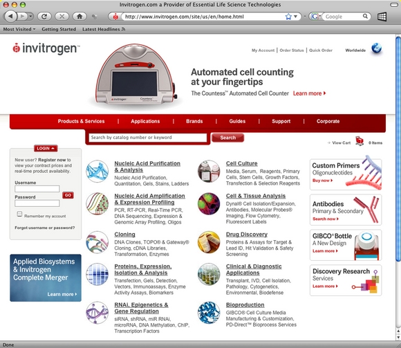 Invitrogen Launches Enriched Online Retail Experience for its Award-Winning Website