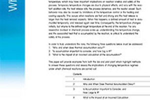 New chemical process white paper: risks from rising temperature in scale-up
