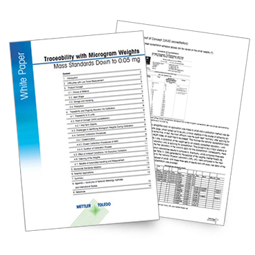New white paper on microgram weights describes how to achieve traceable measurement down to 0.05 milligrams