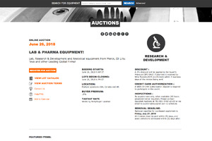 Online auction: Laboratory, R&D and analytical equipment from Merck, Eli Lilly, Teva and leading global firms