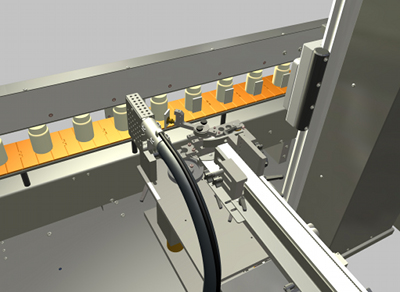 Outsert applicator uses hot melt glue adhesion