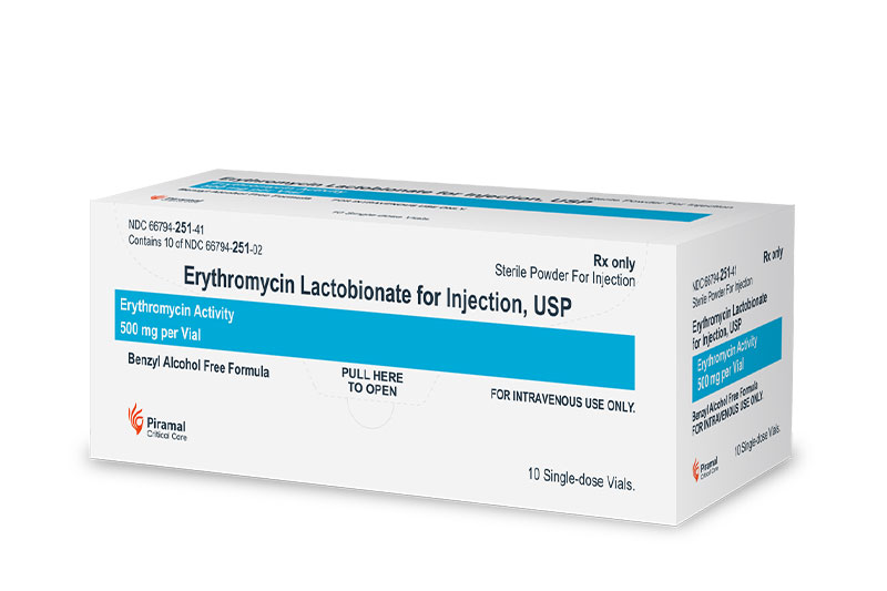 Piramal Critical Care announces U.S. launch of erythromycin lactobionate for injection, USP