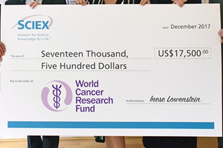 SCIEX supports cancer survival research through donation to World Cancer Research Fund