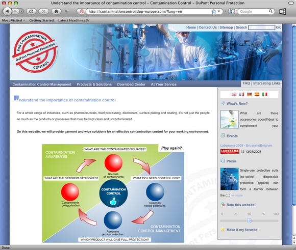 Solutions to Prevent Contamination - a new information providing website from DuPont Personal Protection