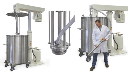 Ultra-high shear mixer with powder injection technology 