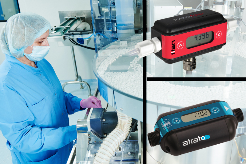 Ultrasonics in-line flow meters for pure water dispensing