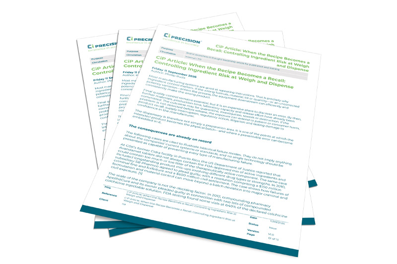 When the recipe becomes a recall: controlling ingredient risk at weigh and dispense