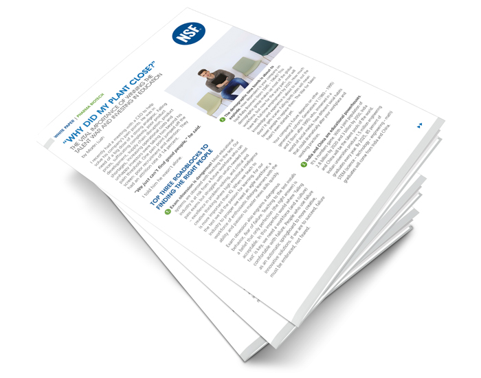 White Paper: Why Did My Plant Close? The Value of Winning the Talent War and Investing in Education